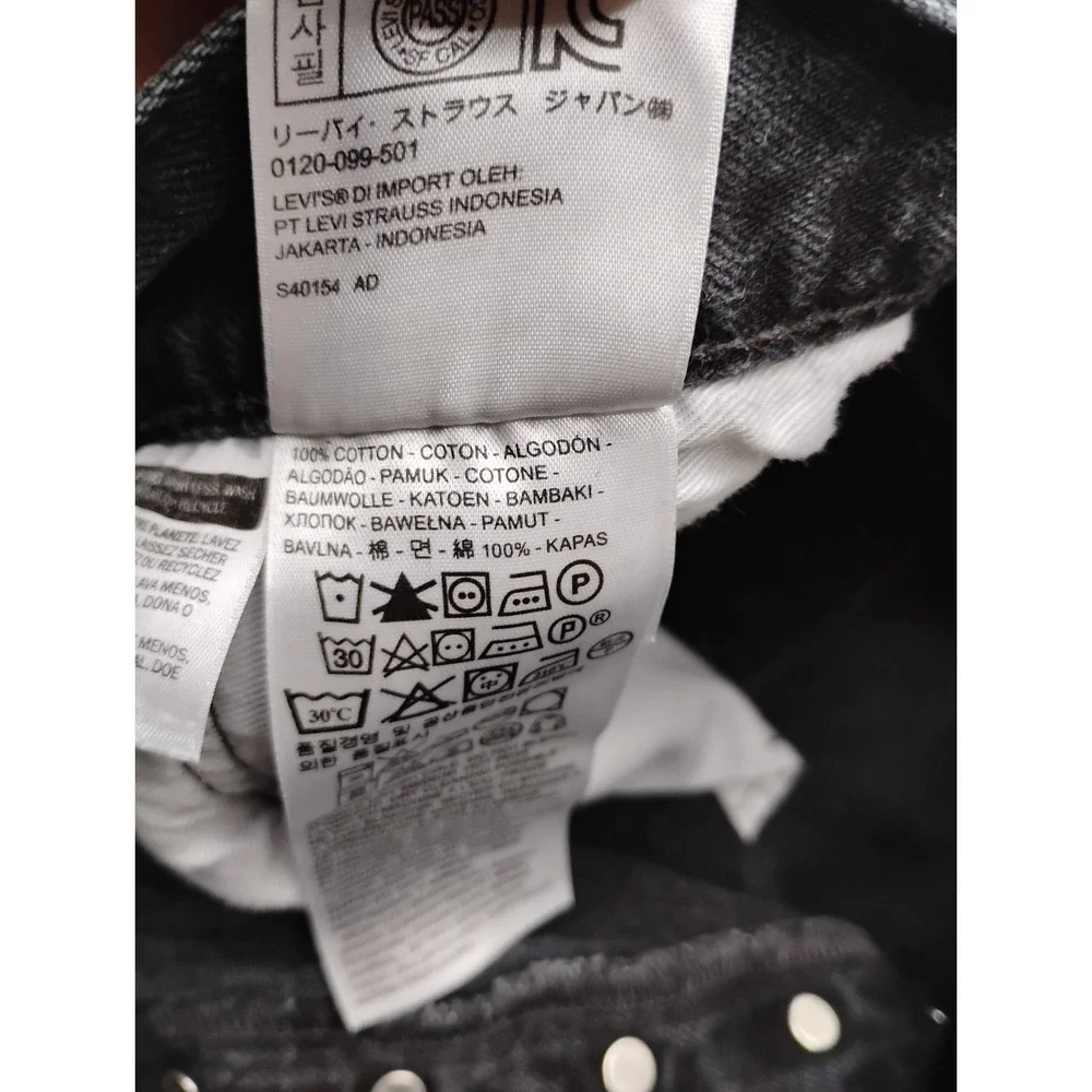 Levis Jeans 501 CT Tapered Button Fly Faded Black‎ Wash 38x34 (fit 36x31)